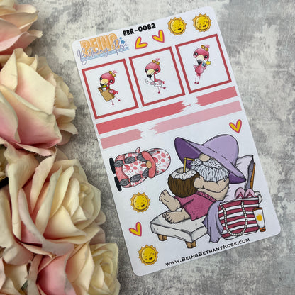 Frankie Flamingo Gonk journalling planner stickers (BBR-0082)