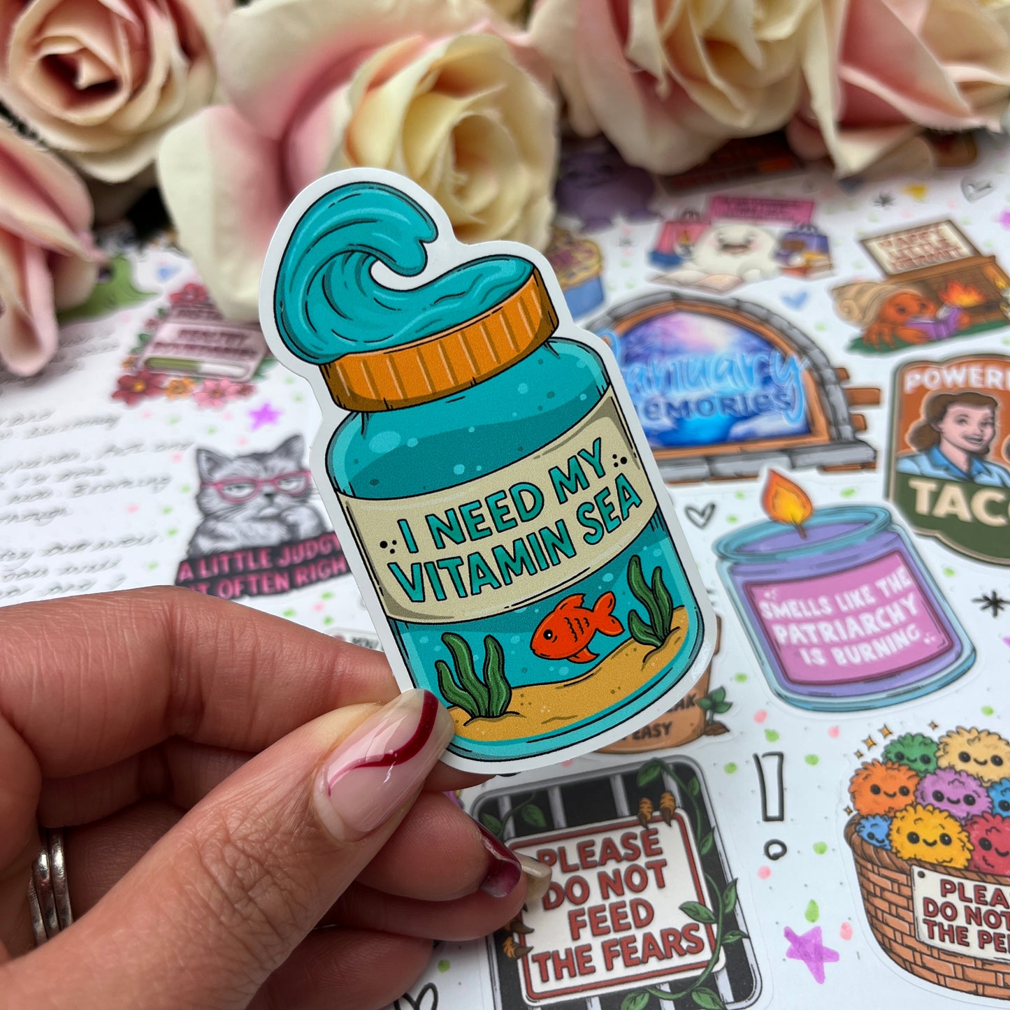 (163) I need my vitamin sea  - vinyl sticker