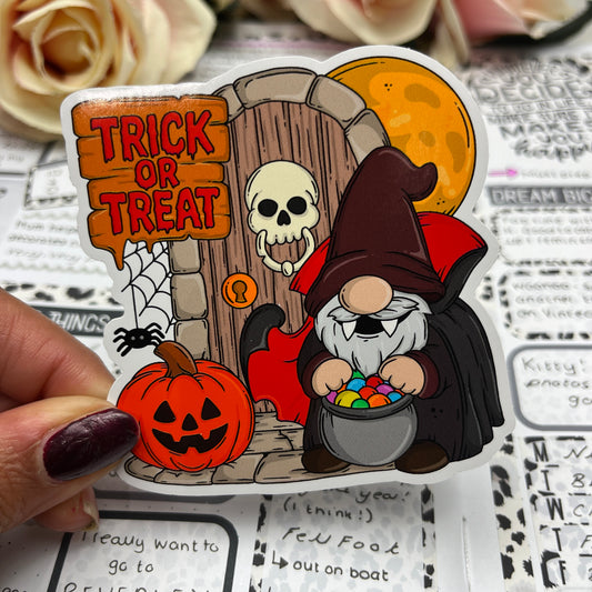 (0146) Trick or Treat Hallowen Gonk - vinyl sticker