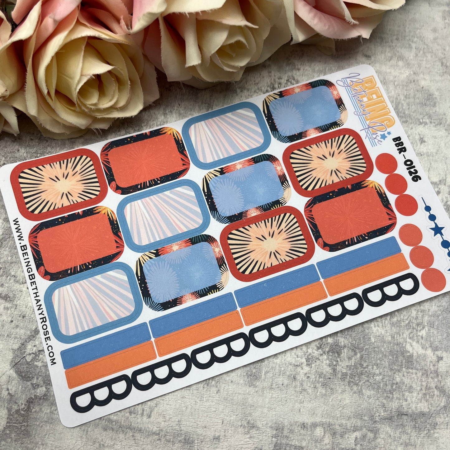 Bonfire Night fireworks boxes planner stickers (BBR-0126)