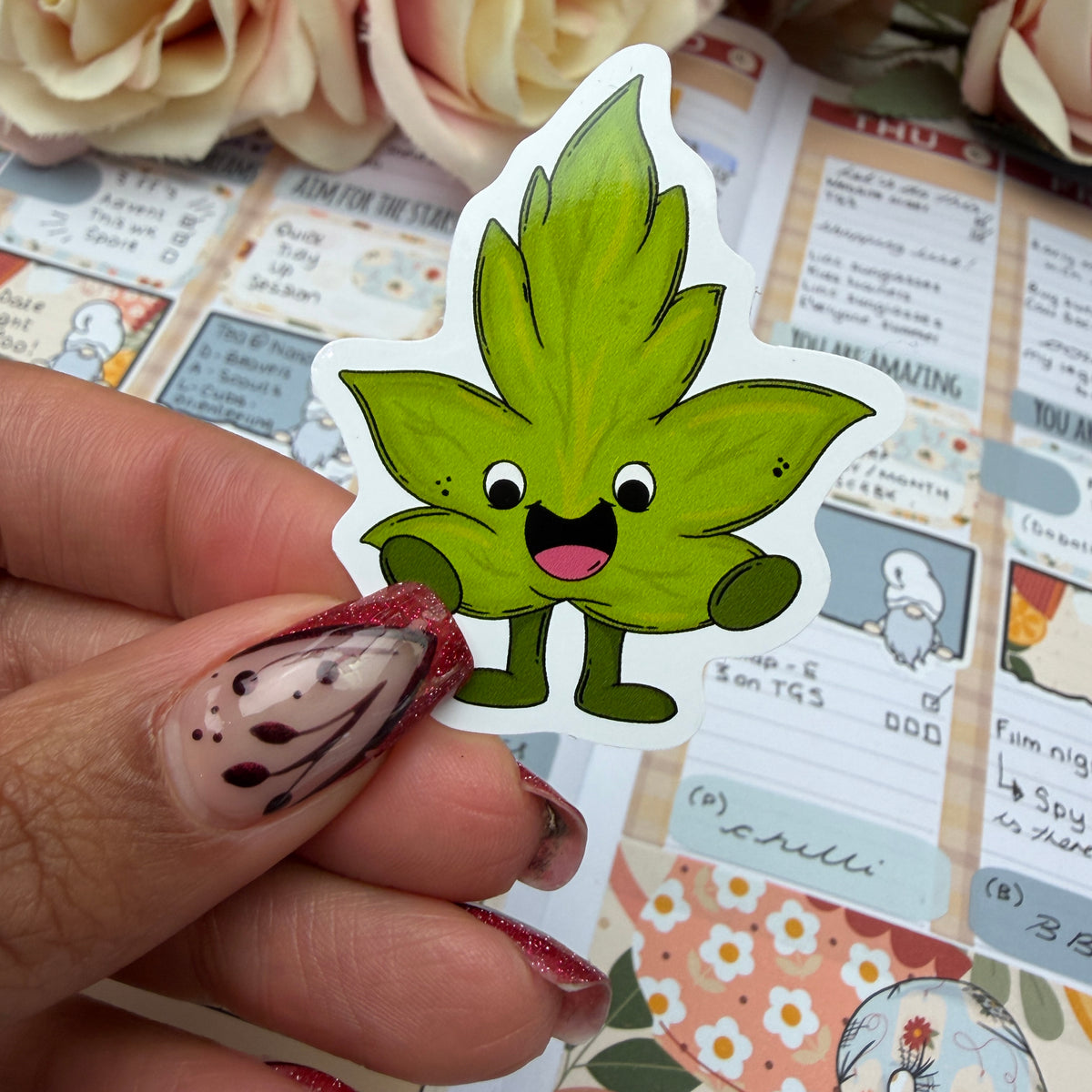 Autumn Leaf character - vinyl sticker (LLU048-51)
