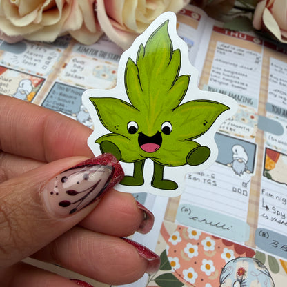 Autumn Leaf character - vinyl sticker (LLU048-51)