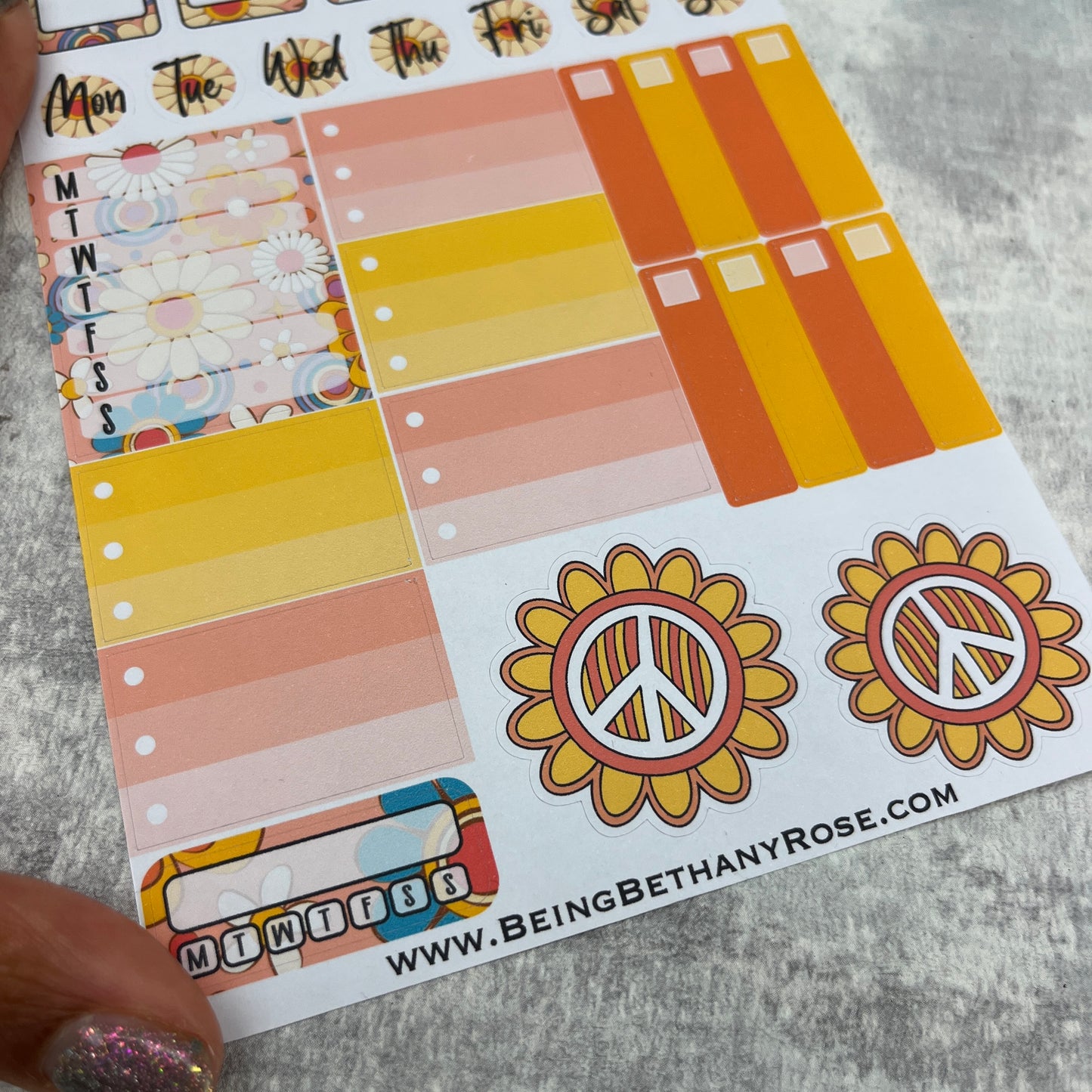 Bodhi Flower Power functional planner stickers (BBR-0083)