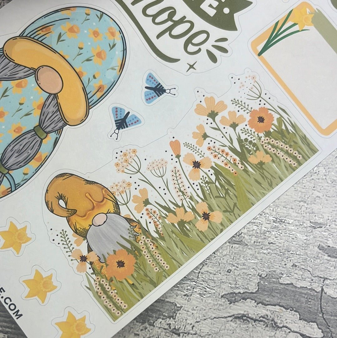 Mandy daffodil Gonk journalling planner stickers (DPD3184)