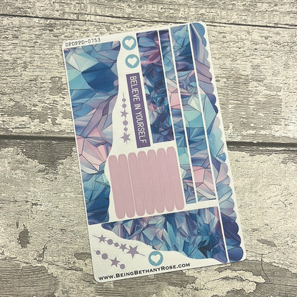 (0753) Passion Planner Daily Wave stickers - Crystal Blue