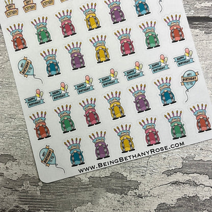 Birthday Gonk Small Character Stickers (DPD-3042)