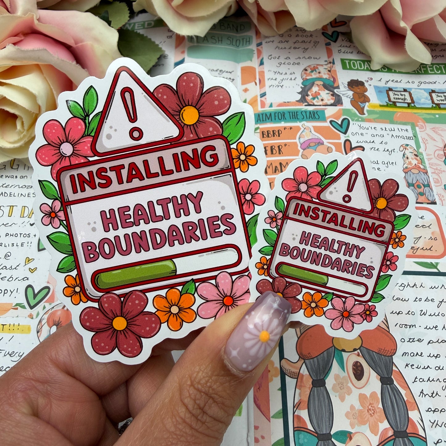 (154) Installing Healthy Boundaries - vinyl sticker