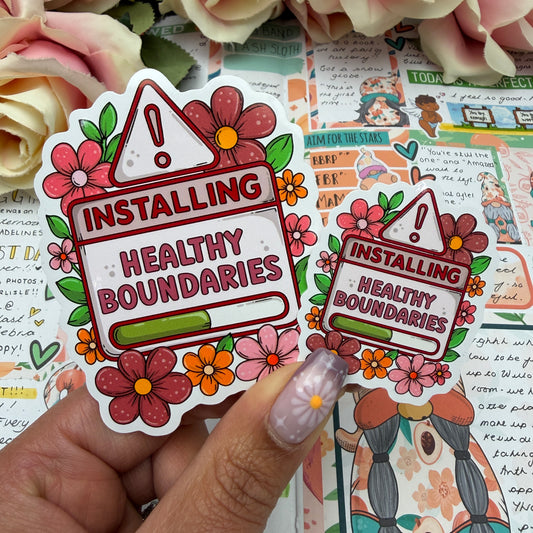 (154) Installing Healthy Boundaries - vinyl sticker