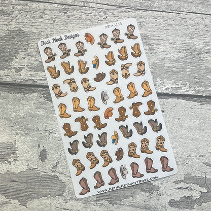 Cowboy boot planner stickers (DPD3115)