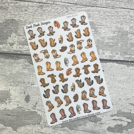 Cowboy boot planner stickers (DPD3115)
