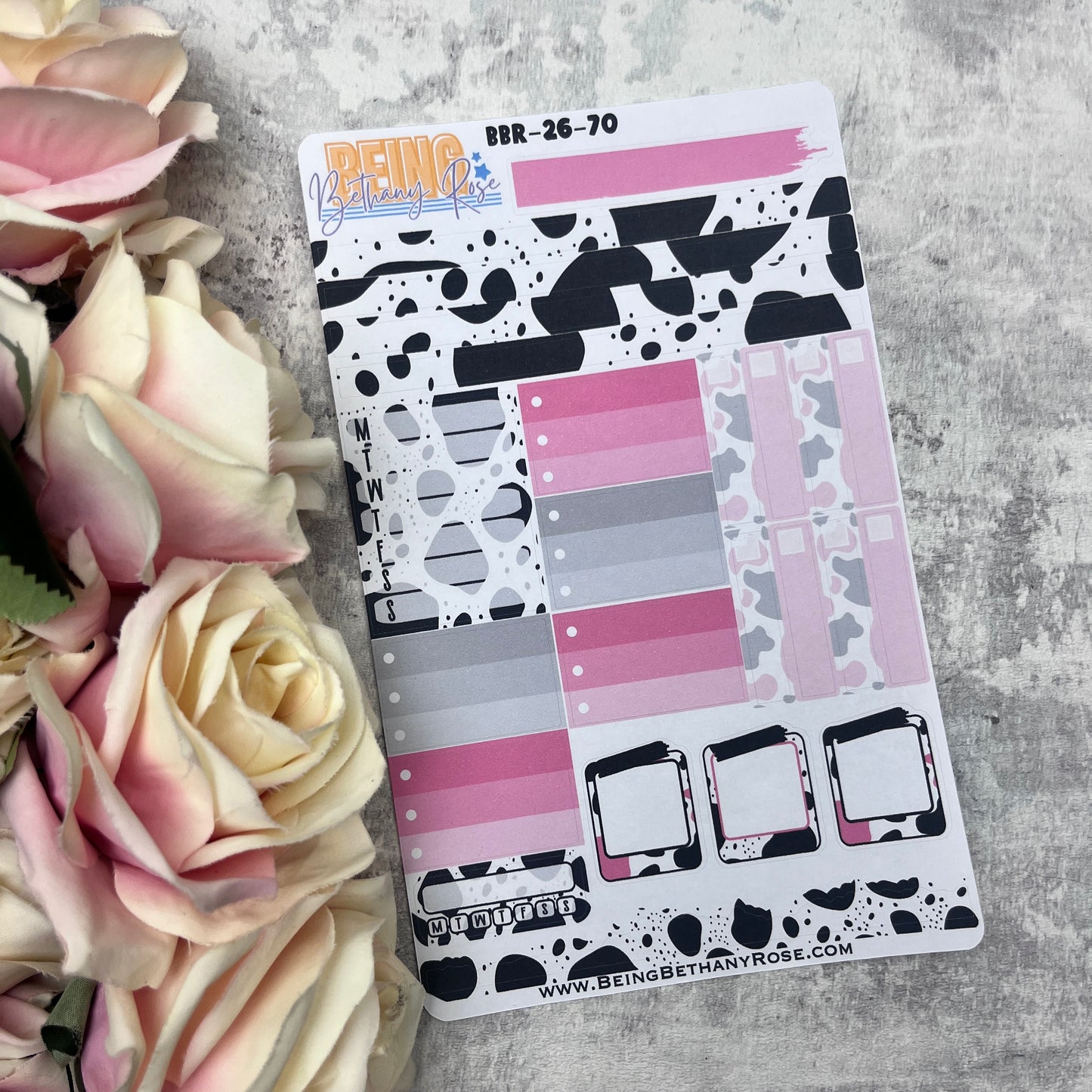 Not in the mood, cow print sticker kit (KIT26070)