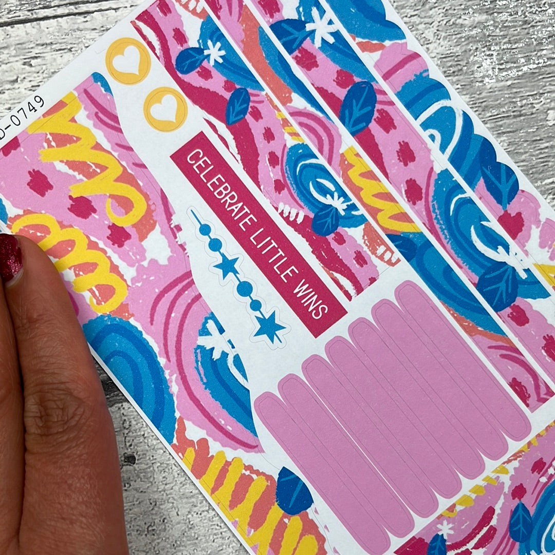 (0749) Passion Planner Daily Wave stickers - Vivienne Pink