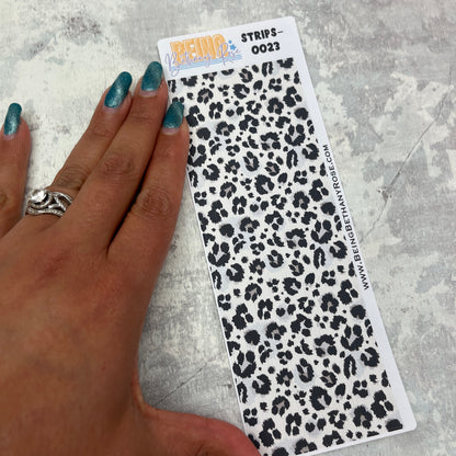 Wendy Mono Leopard Print - thin washi style strip stickers (BBRSTRIPS-0023)