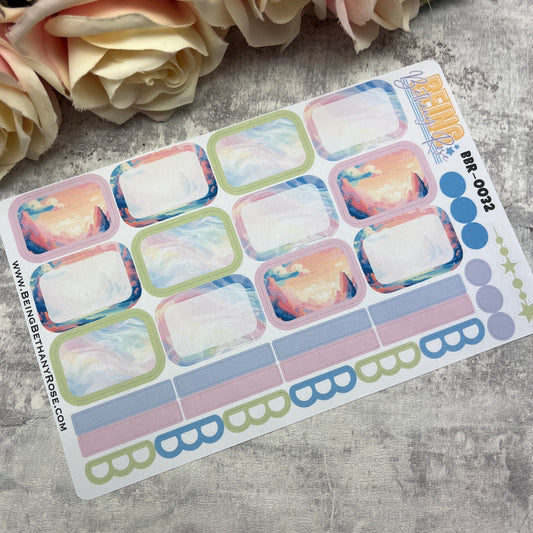 Lacey - Pastel Rainbow boxes planner stickers (BBR-0032)