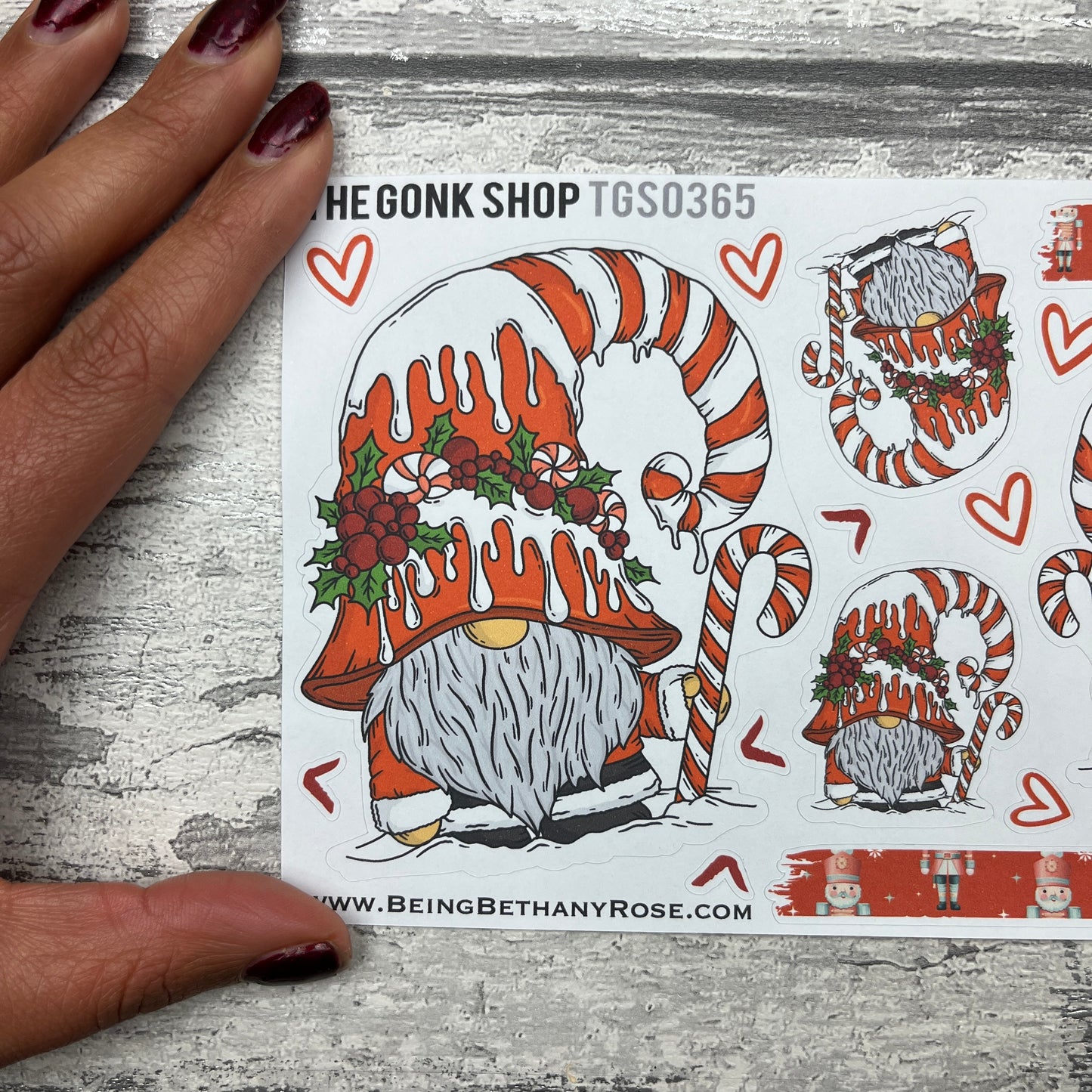 Candy Cane Gonk Stickers (TGS0365)