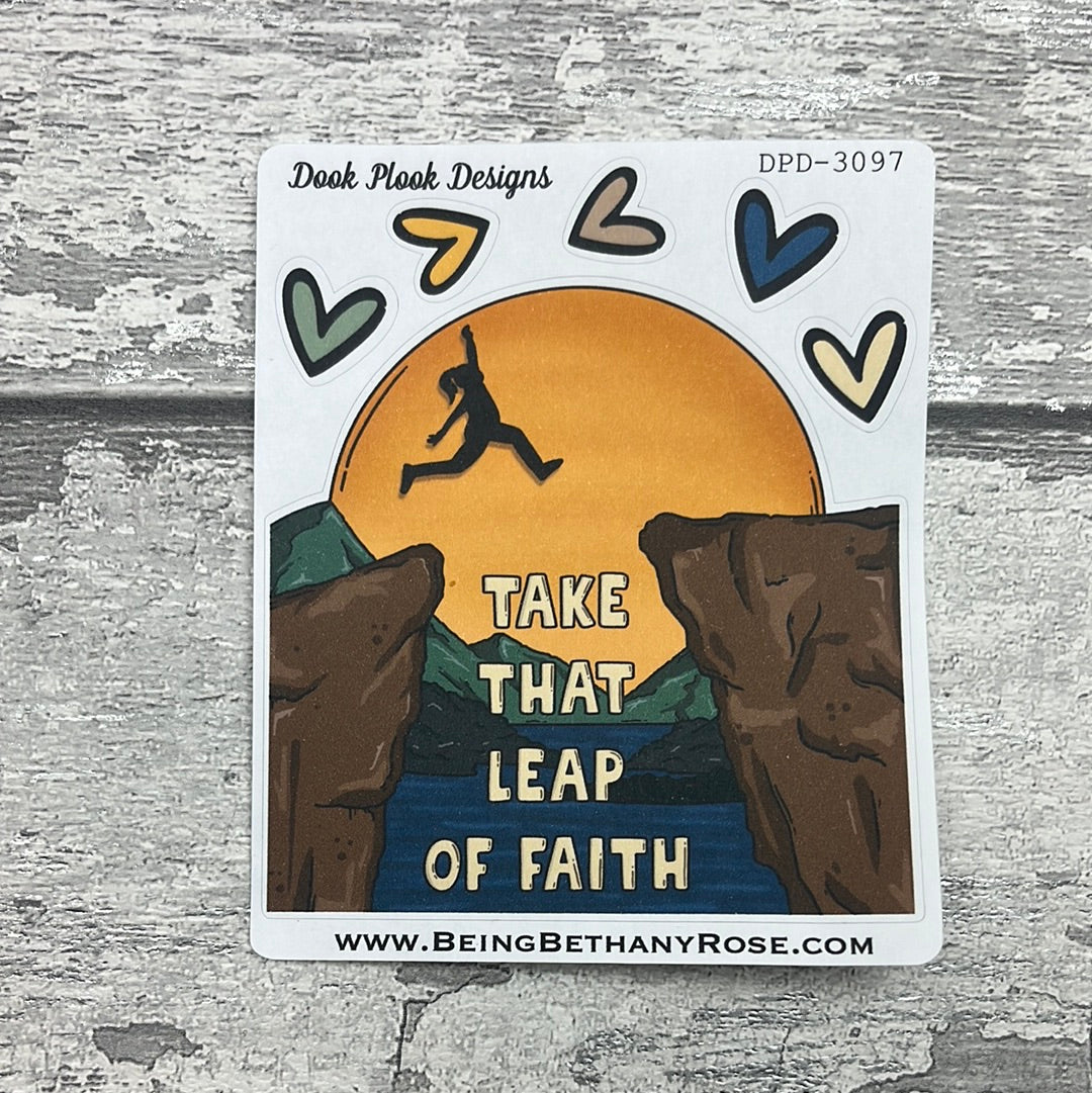 Sage - Motivational - Leap of faith... Sticker (DPD3097)