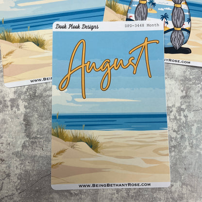 Large Cover Page ' August 2.0' Brittany Beach Sticker (DPD3448)