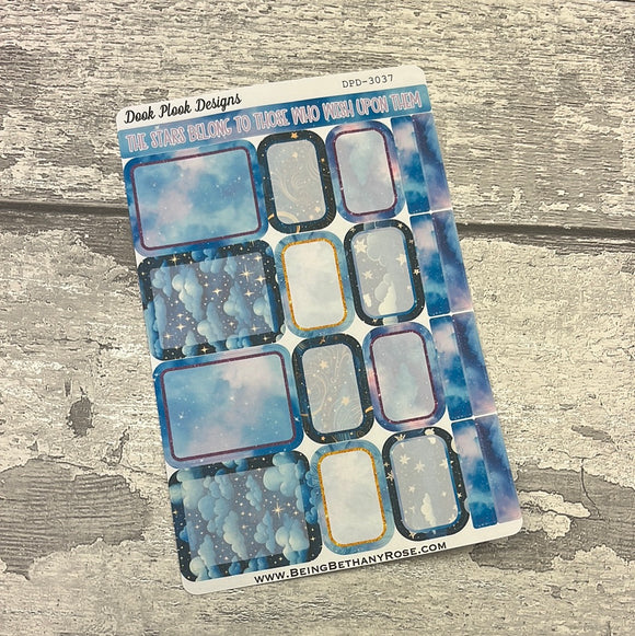 Starry Night / Galaxy - Selina - Boxes Journal planner stickers (DPD3037)