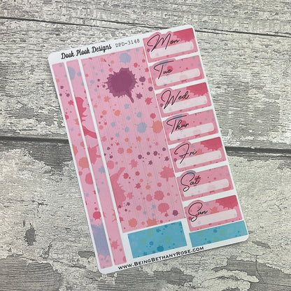 One sheet week planner stickers -  Alana Paint Splodge (DPD3148)