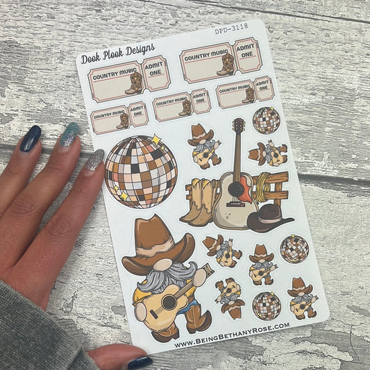 Betsy - Country Music Festival / Show Journalling planner stickers (DPD3118)