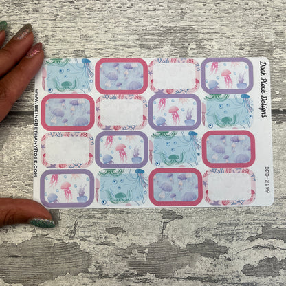 Kelly Jellyfish half box planner stickers (DPD-3290)