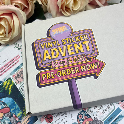 Preorder:  Vinyl Sticker 12 or 24 day Advent Calendar