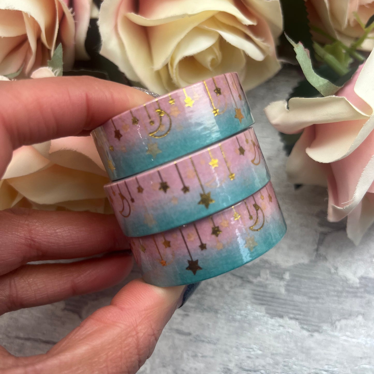 Washi Tape (Foiled) - moon and stars