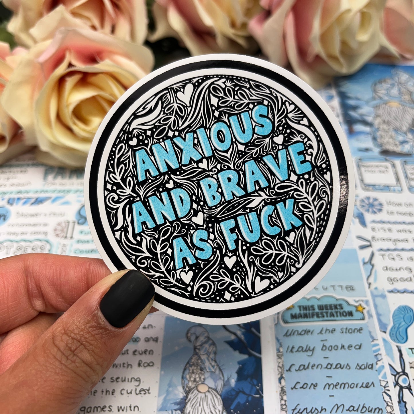 (0146) Anxious and Brave AF - vinyl sticker