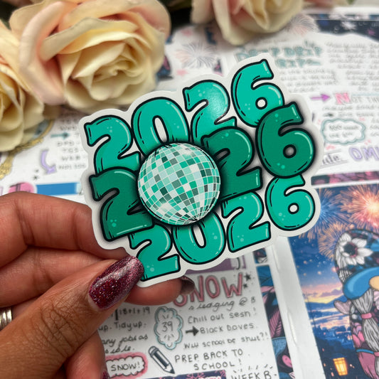 (0134) 2026 - New Year - MINT - vinyl sticker