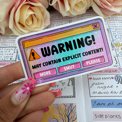 (098) Warning contain explicit content  - vinyl sticker