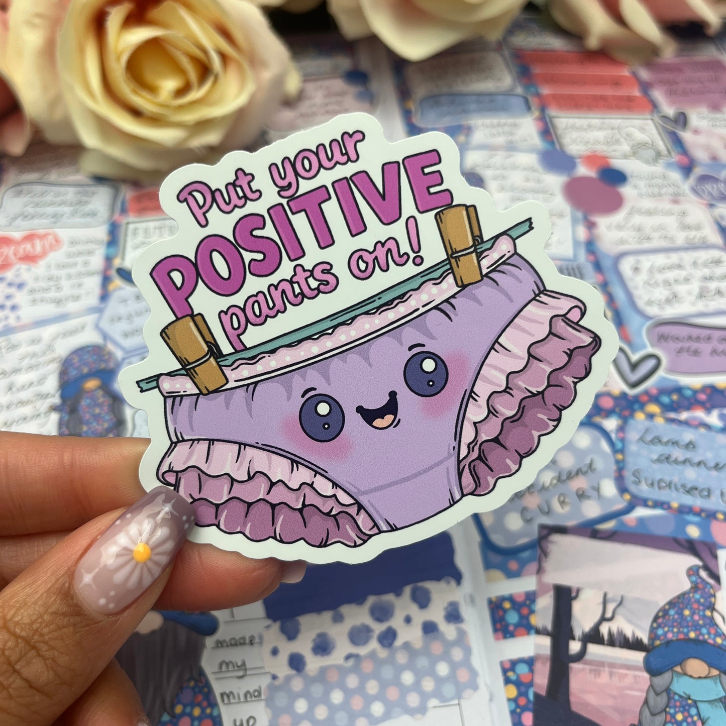 (167) positive pants  - vinyl sticker