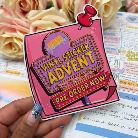 Preorder:  Vinyl Sticker 12 or 24 day Advent Calendar