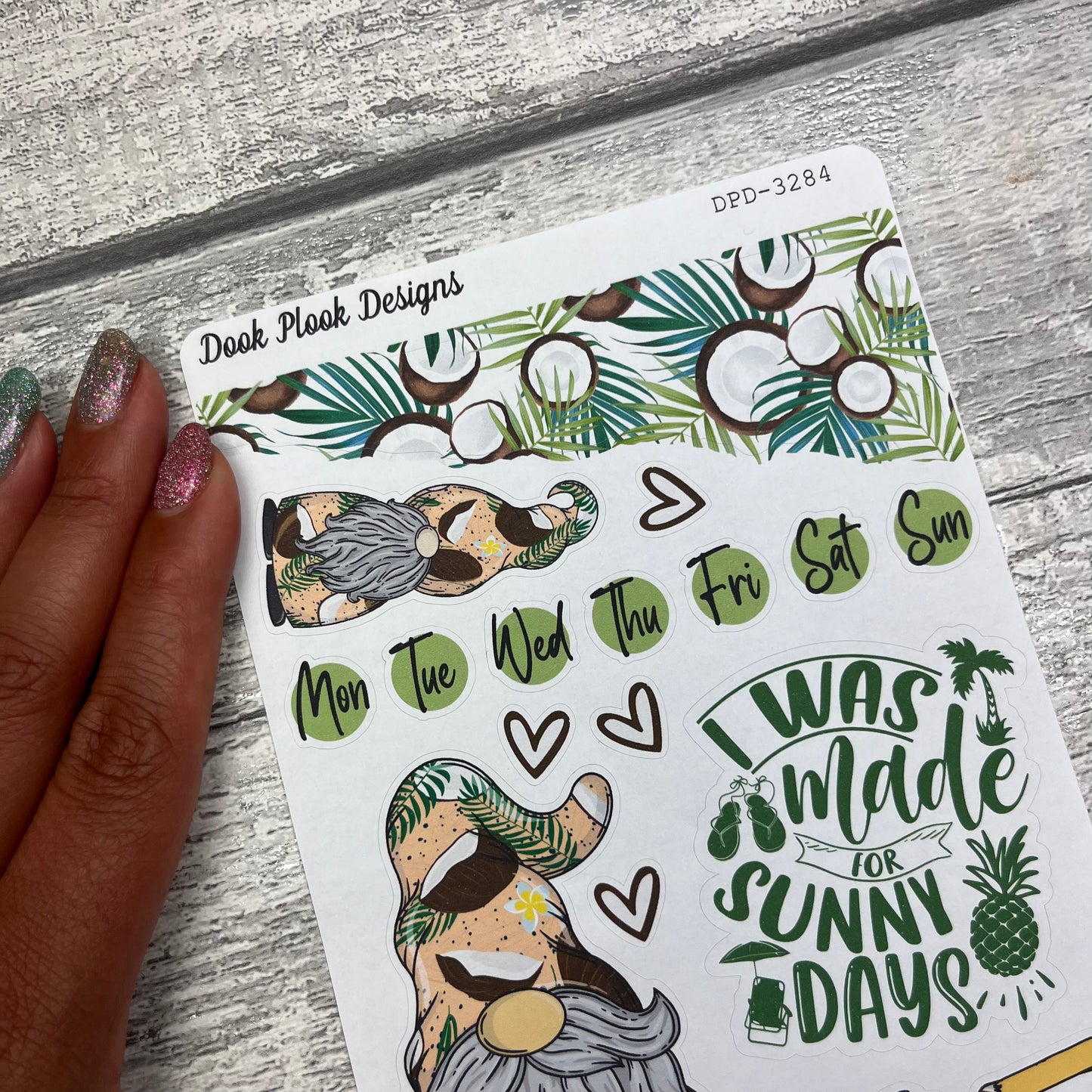 Coco Coconut Gonk journalling planner stickers (DPD3284)