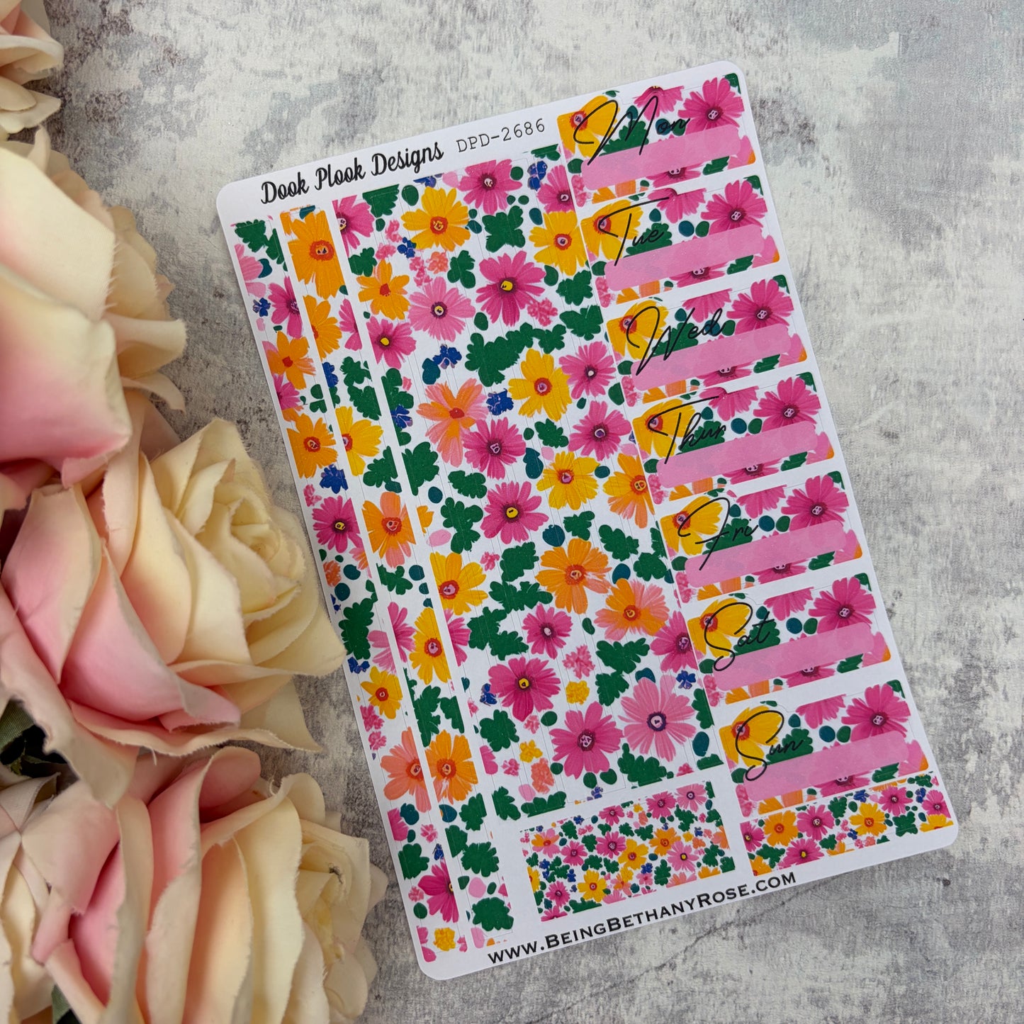 One sheet week planner stickers - happiness ahead co-ord (2026086)