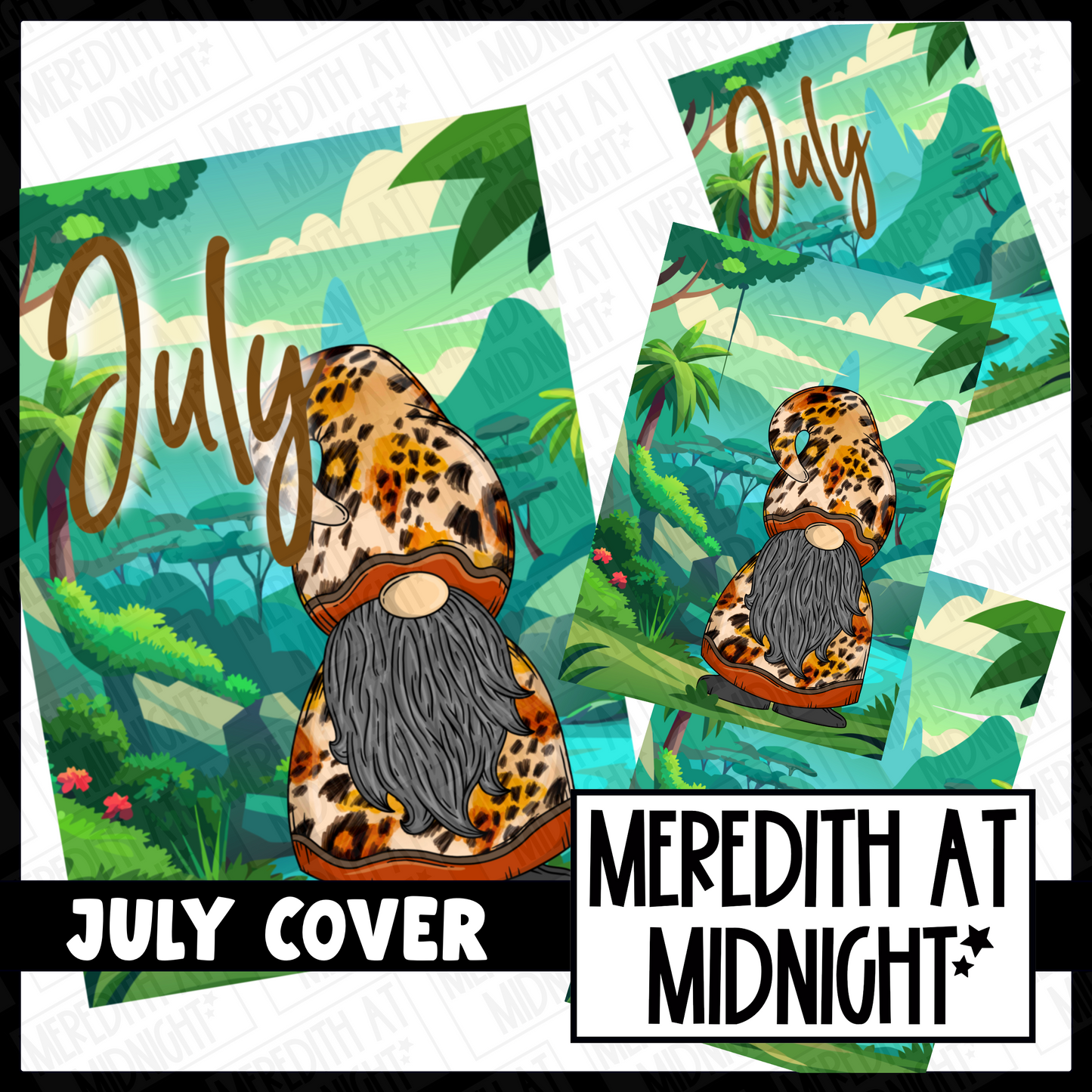 July Leopard  Cover Page - Clipart