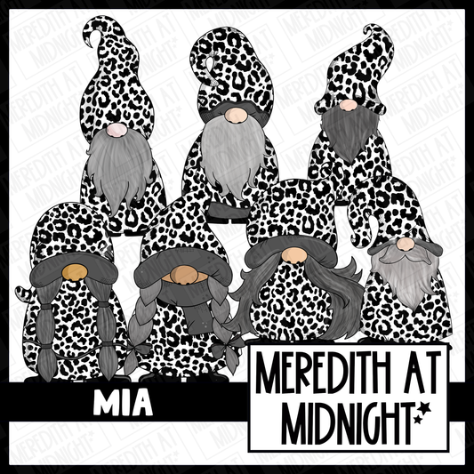 "Mia" Black Leopard Gonk / Gnome Clipart / Digital Stickers *INSTANT DOWNLOAD* PNG files