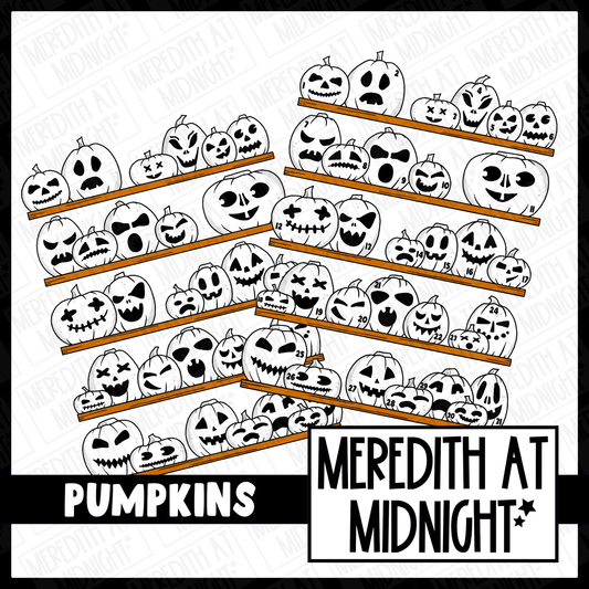 Halloween Pumpkin Monthly Tracker - Blank and Numbered version - *INSTANT DOWNLOAD*