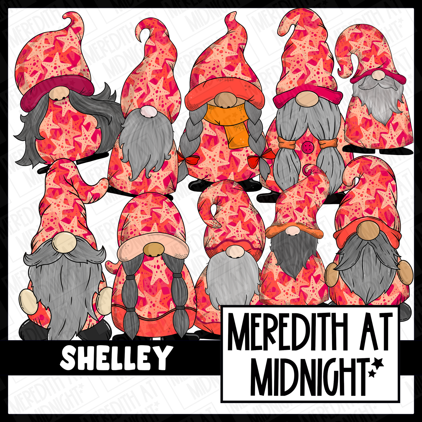 "Shelley" Seaside starfish Gonk / Gnome Clipart / Digital Stickers *INSTANT DOWNLOAD* PNG files