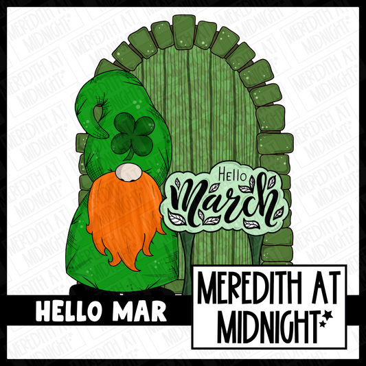 Hello March Door - Individual Gonk Clipart