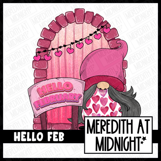 Hello February Door - Individual Gonk Clipart