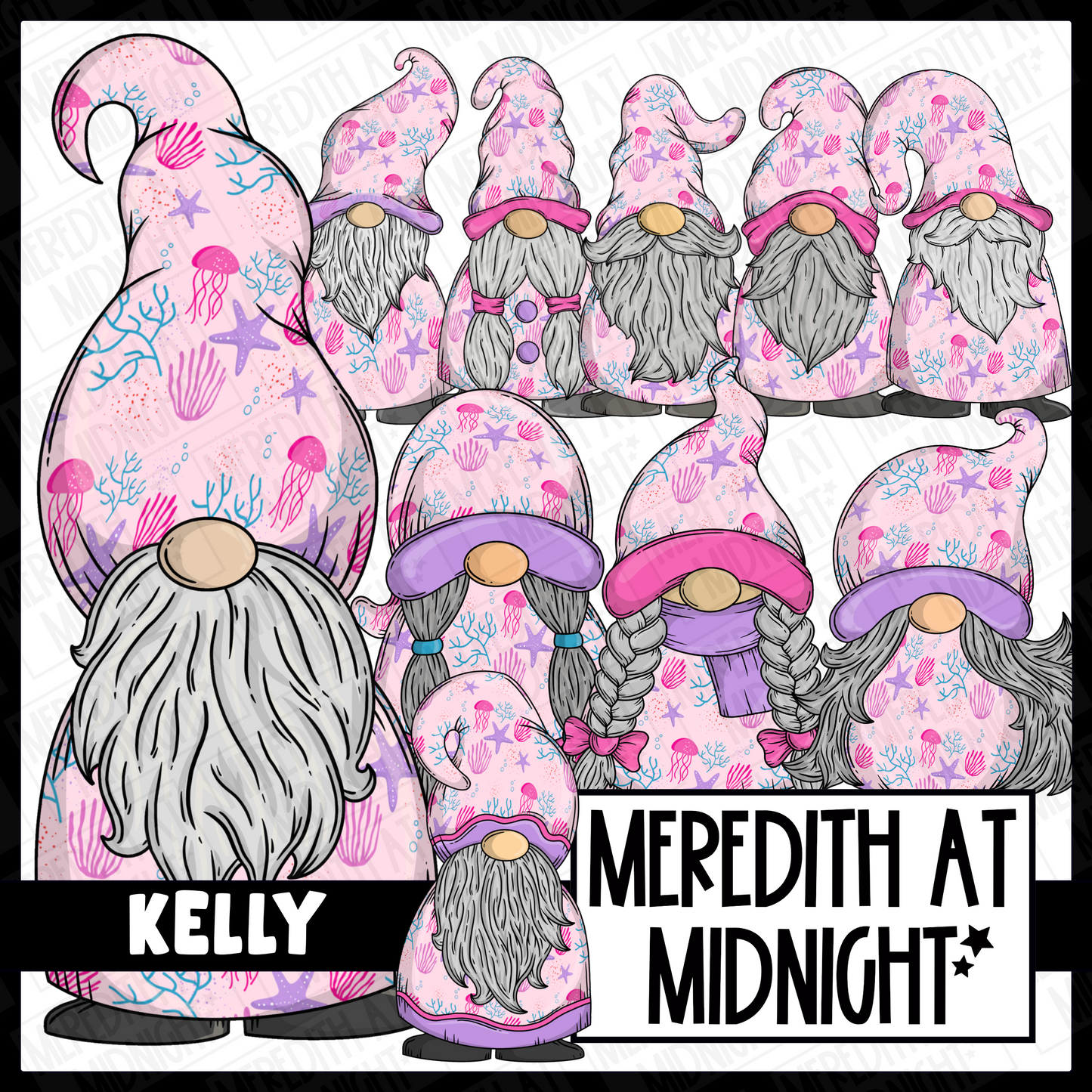 "Kelly" Jellyfish Gonk / Gnome Clipart / Digital Stickers *INSTANT DOWNLOAD* PNG files