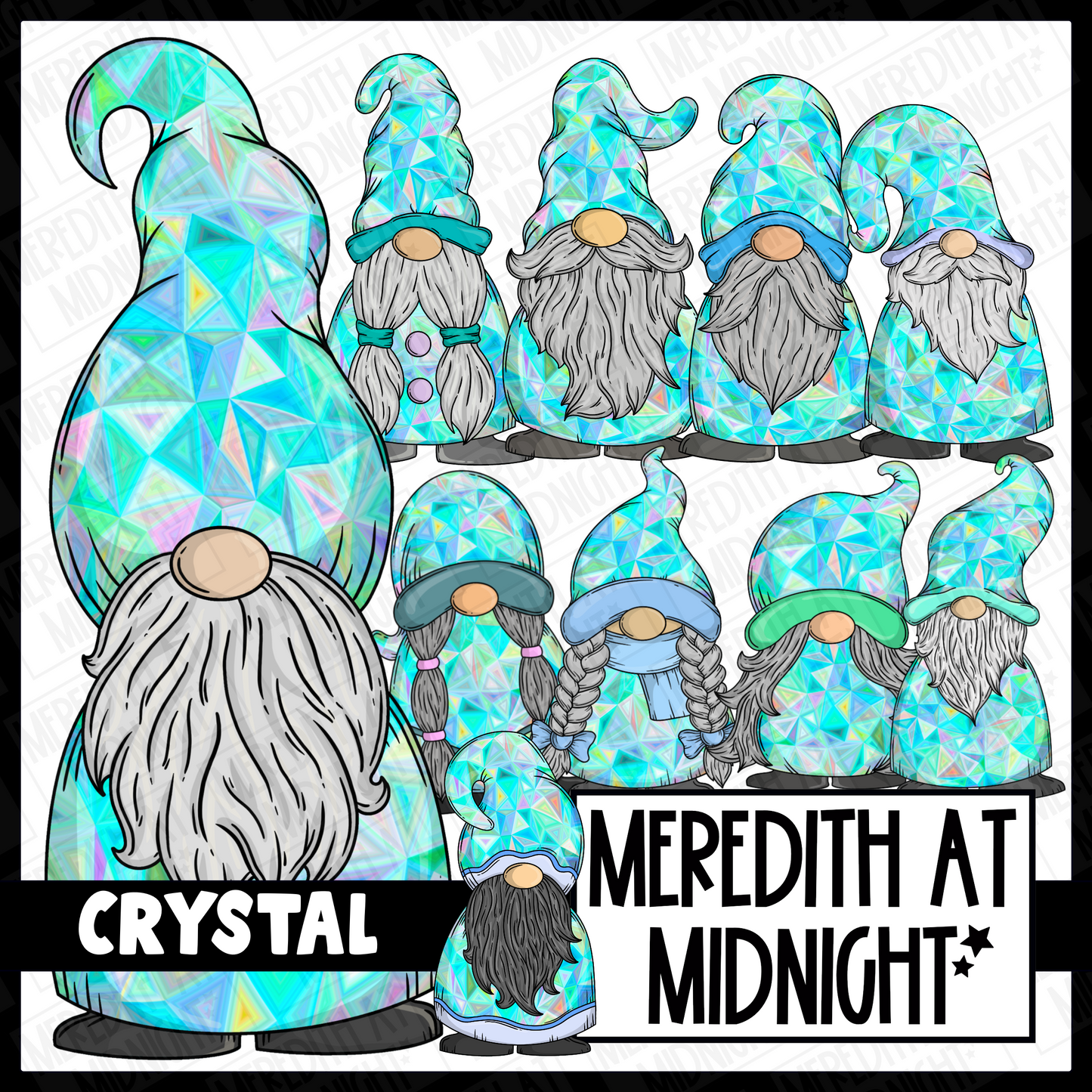 "Crystal" Gonk / Gnome Clipart / Digital Stickers *INSTANT DOWNLOAD* PNG files