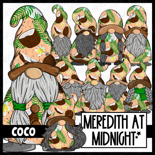 "Coco" Cocnut Gonk / Gnome Clipart / Digital Stickers *INSTANT DOWNLOAD* PNG files