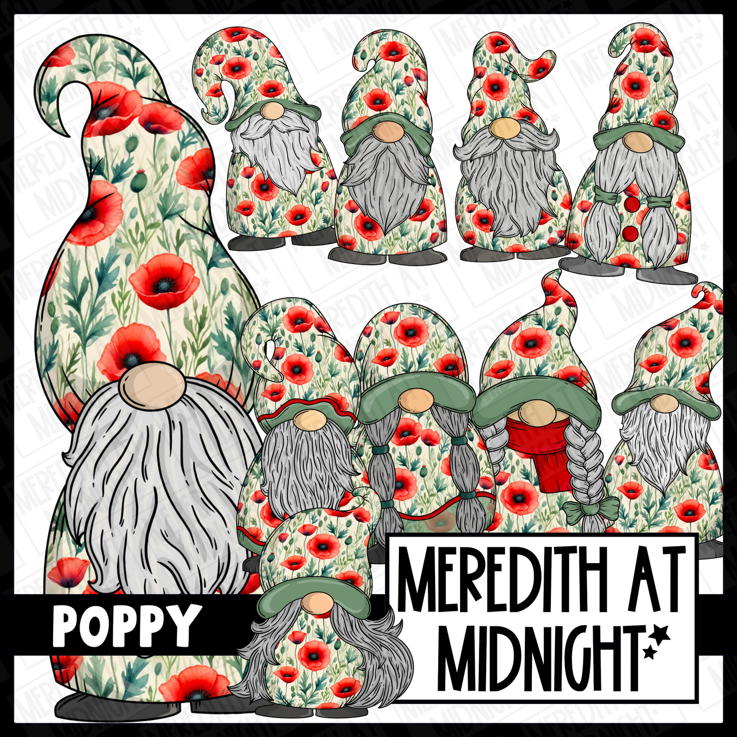 "Poppy" Gonk / Gnome Clipart / Digital Stickers *INSTANT DOWNLOAD* PNG files