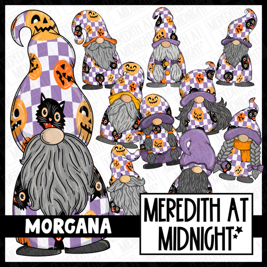 "Morgana" Groovy Halloween Gonk / Gnome Clipart / Digital Stickers *INSTANT DOWNLOAD* PNG files