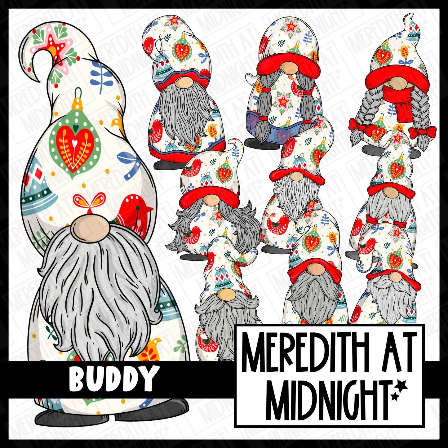 "Buddy" ONLINE EXCLUSIVE Christmas Gonk / Gnome Clipart / Digital Stickers *INSTANT DOWNLOAD* PNG files