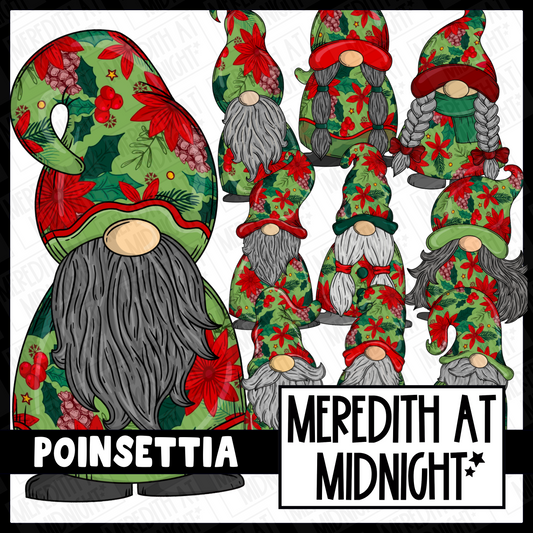 "Poinsettia" Christmas Gonk / Gnome Clipart / Digital Stickers *INSTANT DOWNLOAD* PNG files