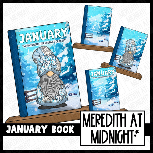 January Book Shelf - Sadie Snowflake - Cover Page - Clipart