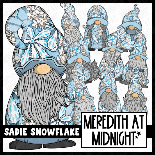 "Sadie Snowflake" Gonk / Gnome Clipart / Digital Stickers *INSTANT DOWNLOAD* PNG files