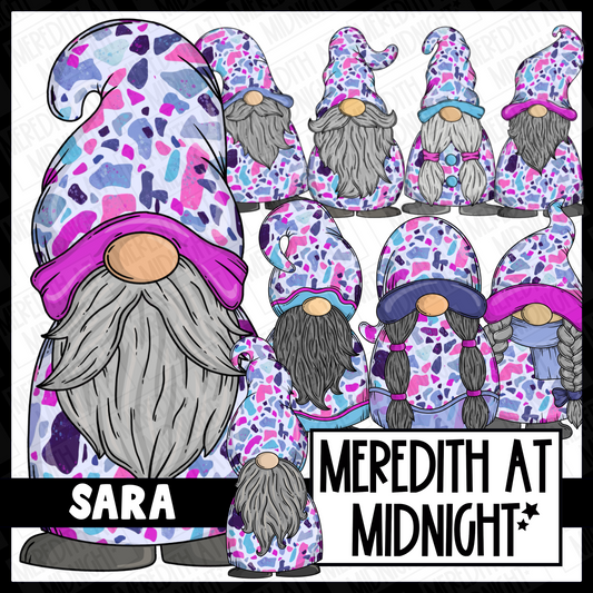 "Sara" Pink Terrazzo Gonk / Gnome Clipart / Digital Stickers *INSTANT DOWNLOAD* PNG files